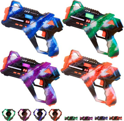 Virosa Laser Tag Set – 4 Player Multiplayer Set with Vests & 360° Sensors