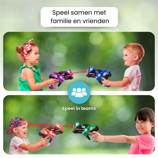 Virosa Lasergame Set – 4 Persoons Multiplayer Set met Vesten & 360° Sensoren